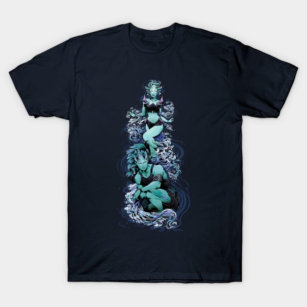 Warriors of Water - Mermaid and Merman T-Shirt by redappletees